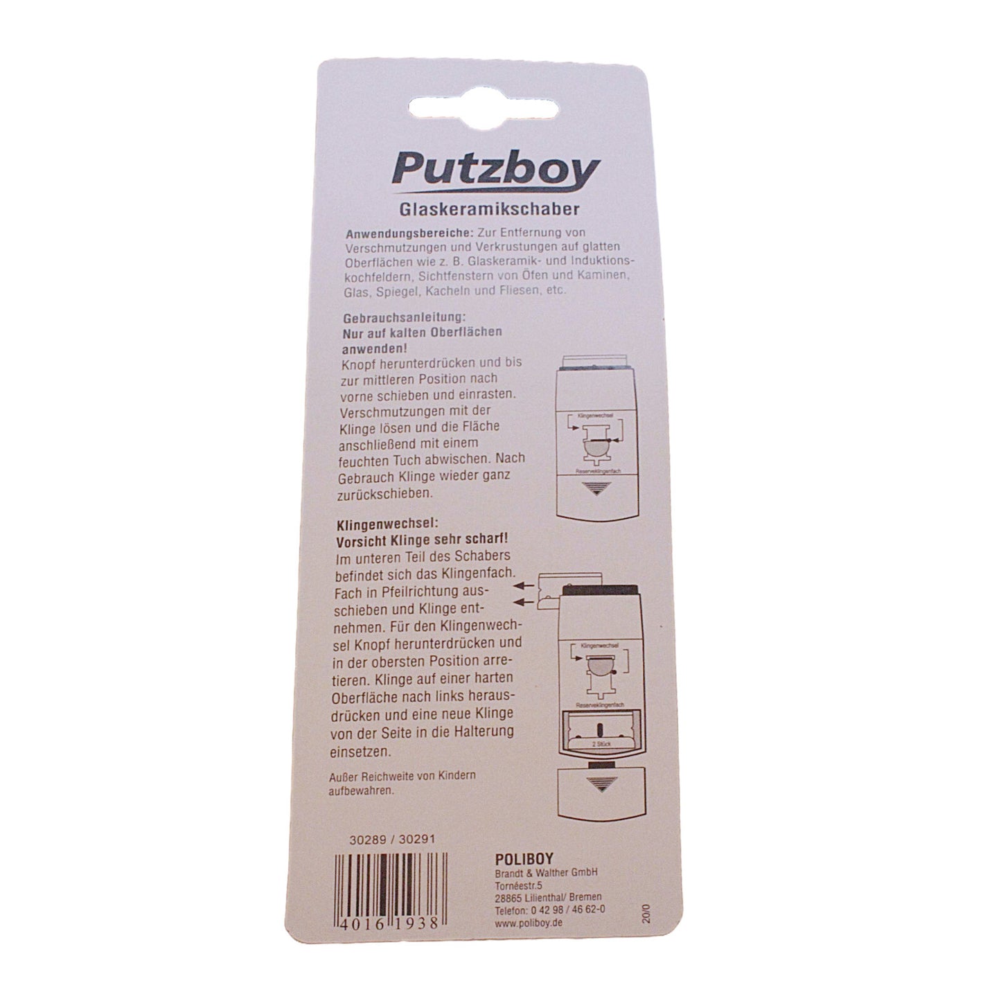 3x Glaskeramik-Schaber Putzboy Herd reinigen Ceranfeld Kochfeld sauber Glas