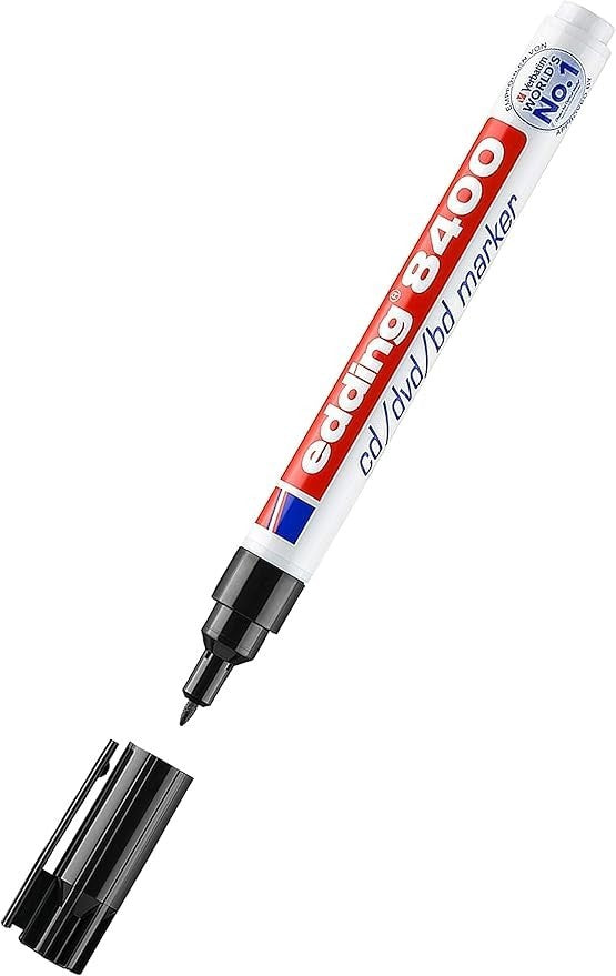 3x Edding 8400 CD DVD BD Marker 0,5-1 mm Schwarz Permanentmarker Rundspitze