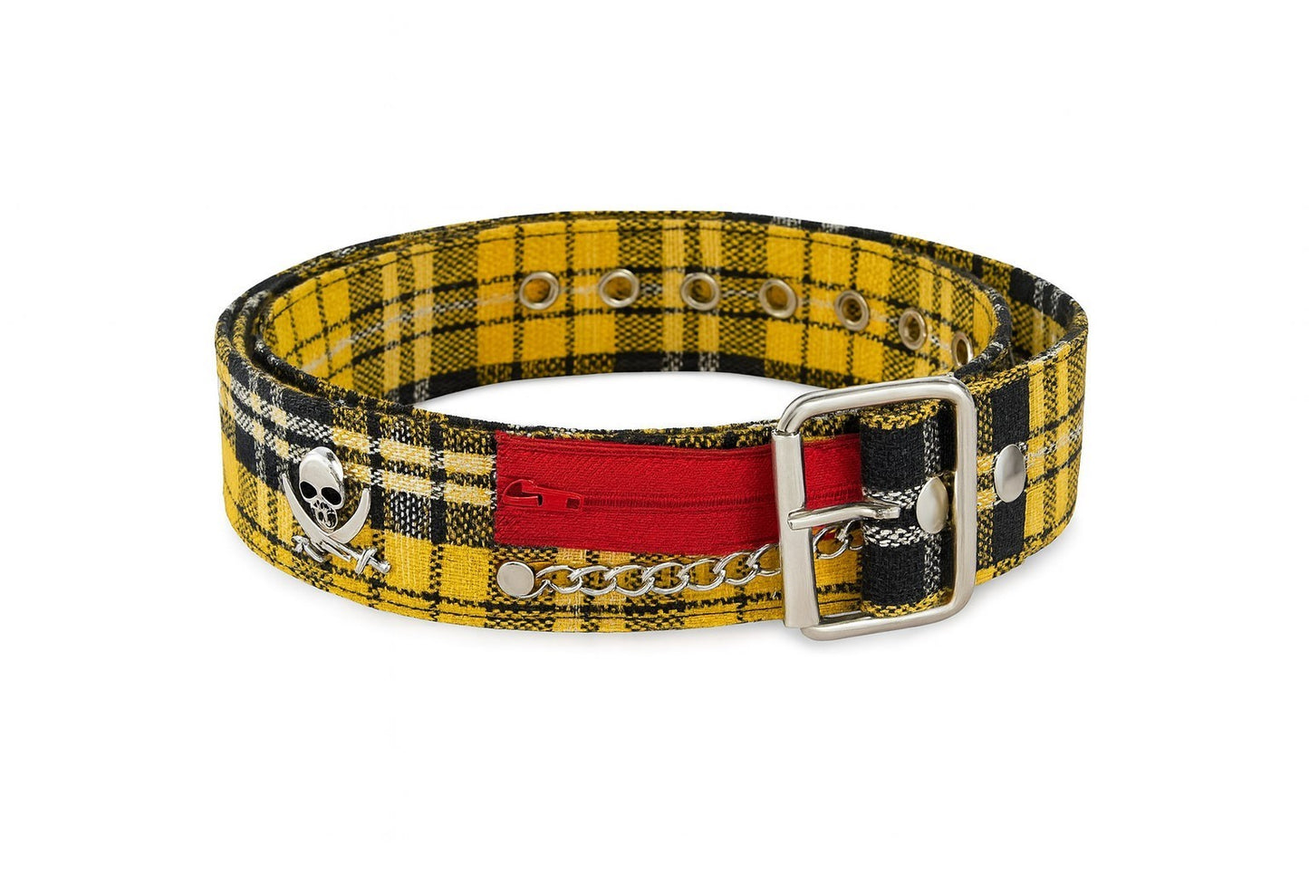 Aktion 44x Gürtel Gelb Kariert Totenköpfe Hüftgürtel Jeansgürtel Großhandel