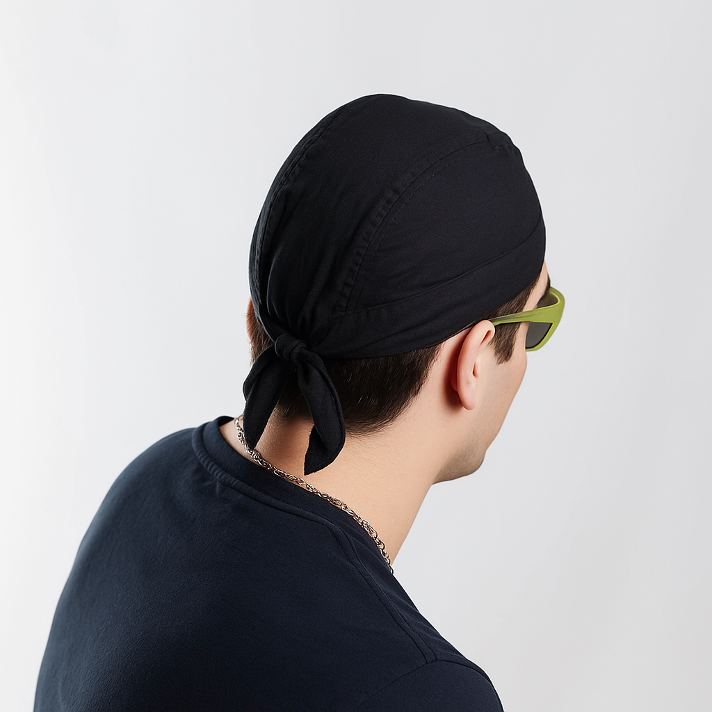 Aktion 50x Bandana Kopftuch Schwarz 8-Ball Stirnband Tuch Unisex Großhandel