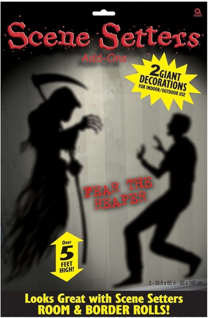 Amscan Scene Setters Fear The Reaper Fenster Wand Deko Halloween Deko Folie