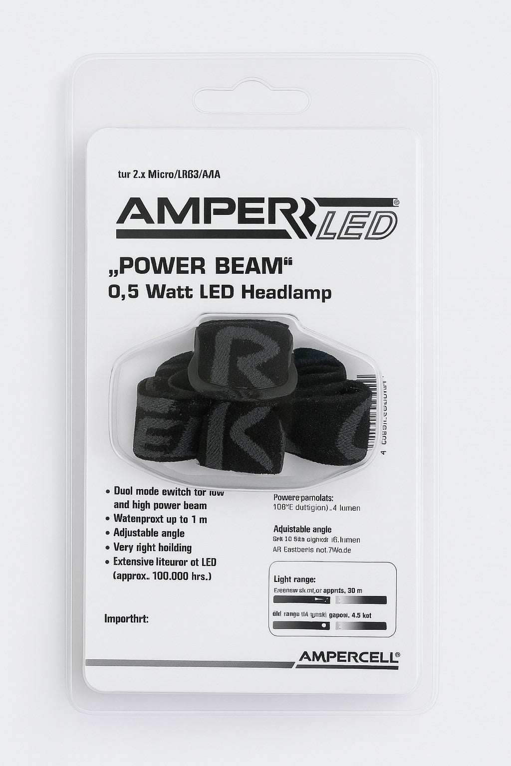 1 Stirnleuchte Amper LED Power Bean Kopflampe Campinglampe Leuchte Outdoor Light