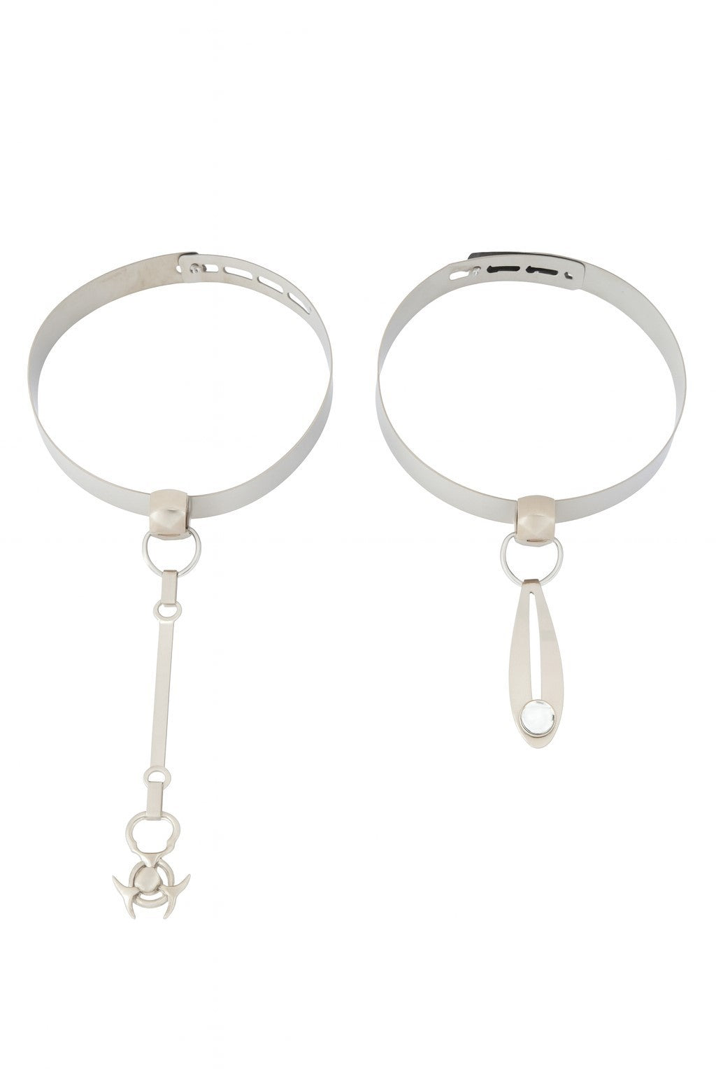 2er Set Edelstahl Halsband Nieten Choker Kette Gothic Tattoo Schmuck Halsreif