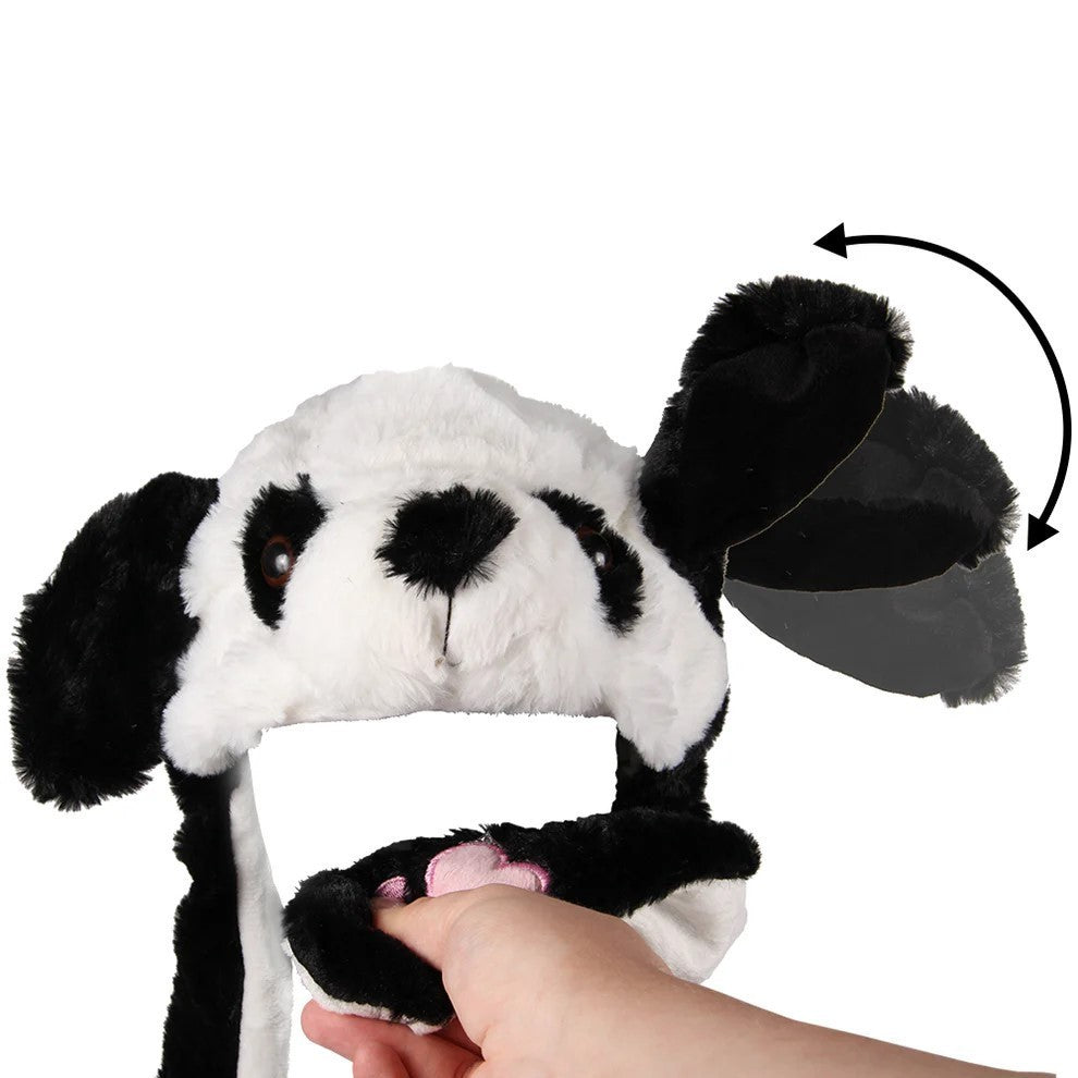3er Set LED Licht Mütze Einhorn / Katze / Panda Wackelohr Plüsch Bewegliche Ohren