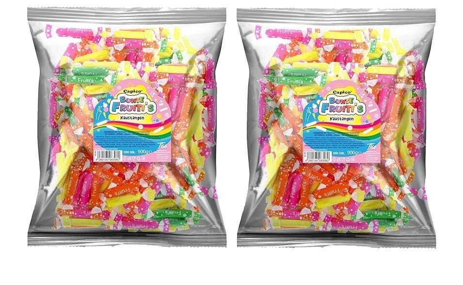 400 Bunte Fruiti´s Kaustangen Kaubonbons Wurfmaterial Wurfartikel Fasching Umzug
