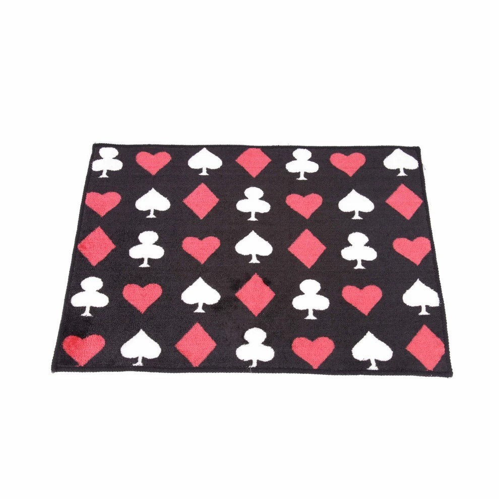 Badematte Schwarz Kartenspiel Design Badteppich Badvorleger Duschvorleger Bad