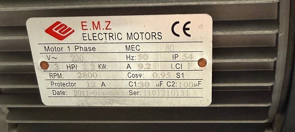 1x E.M.Z Einphasen-Elektromotor 230V Wechselstrommotor Einphasenmotor