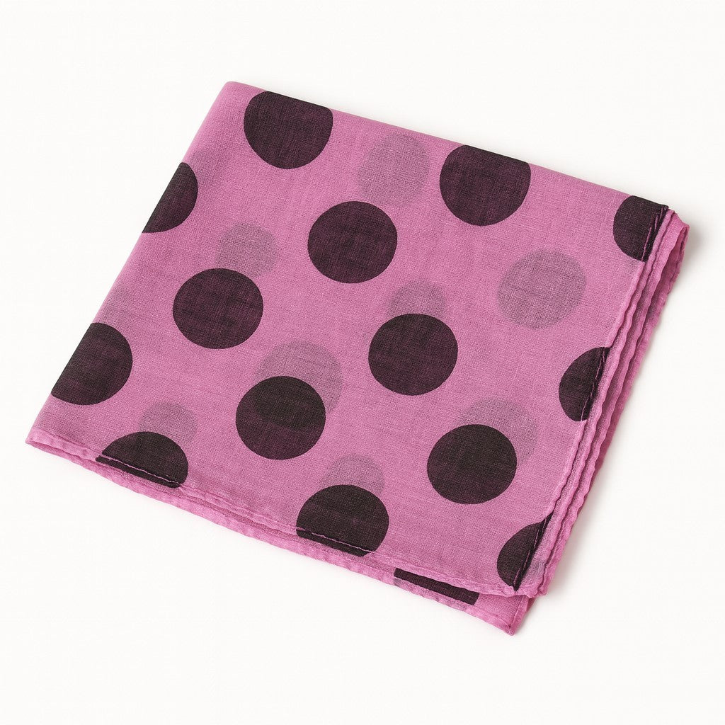 Baumwolltuch Rosa mit Polka Dots Kopftuch Halstuch Schal Multifunktionstuch