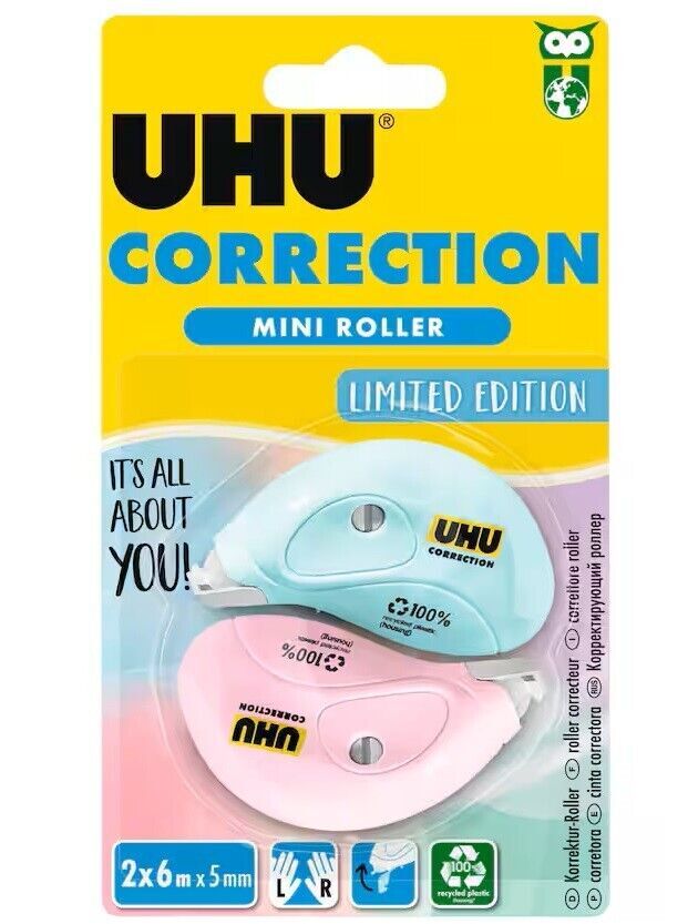 UHU Korrekturroller Compact Mini Set Korrekturband Korrekturstreifen Büro Schule