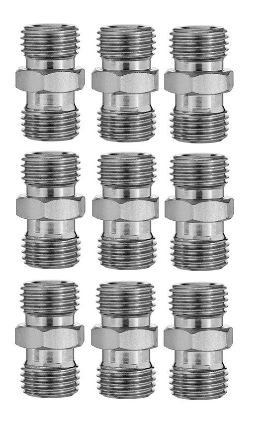 9er Set Rowi Doppelnippel 1/4" AG x 1/4" AG Kompressorzubehör Druckluftzubehör