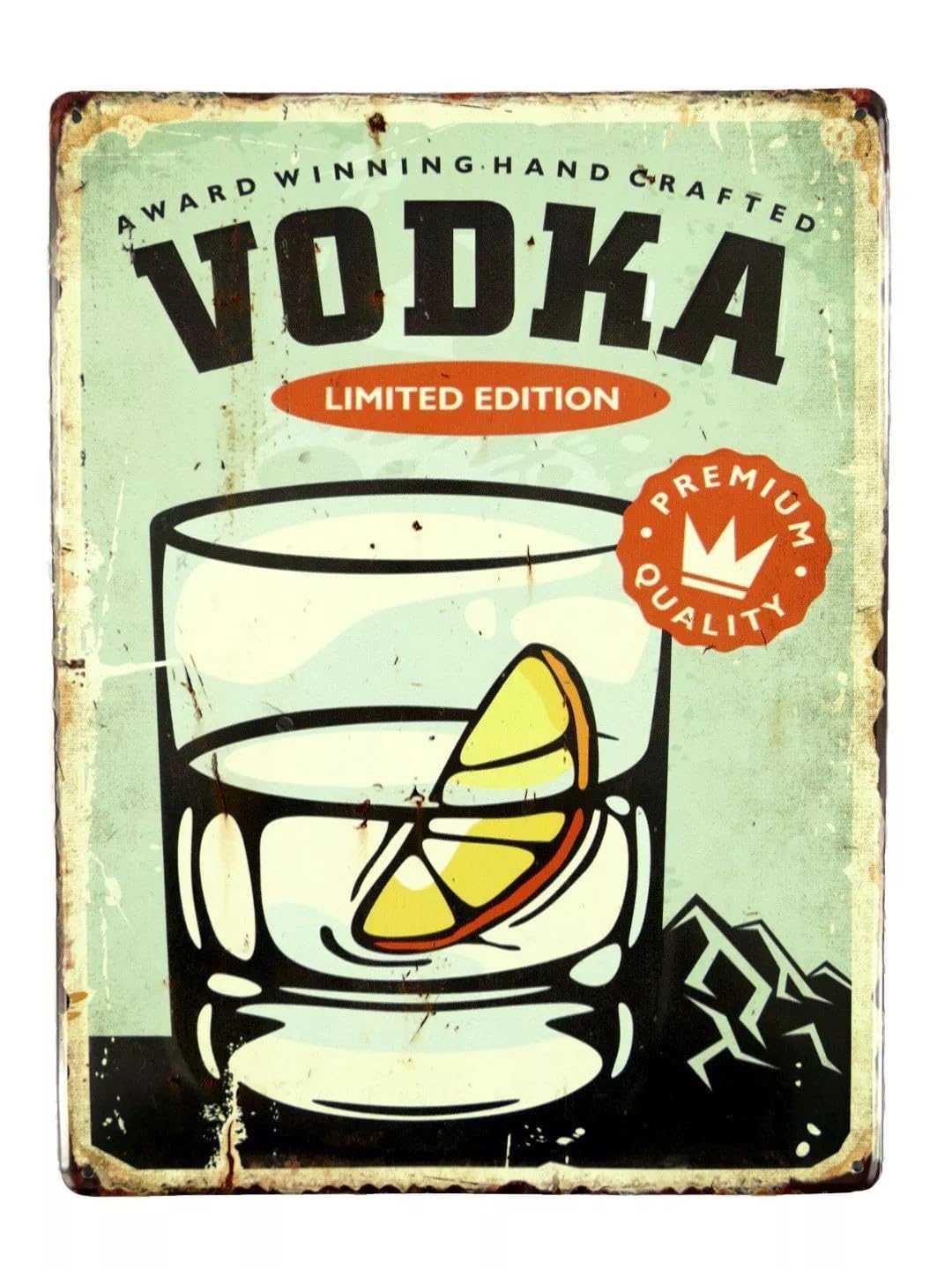 Blechschild Vintage Retro – Vodka Limited Edition – Wanddeko Schild aus Metall für Bar, Küche, Partyraum & Deko im Retro‑Look Blechschilder Bild Dekoration