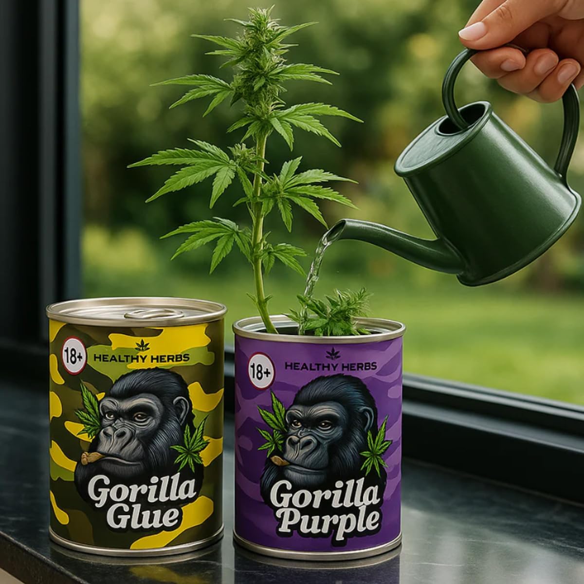 Cannabis Anbau Starter-Kit/Set für 1 Automatic Hanf/Weed Pflanzen inkl. Dünger und Growanleitung für Anfänger (Gorilla Purple)