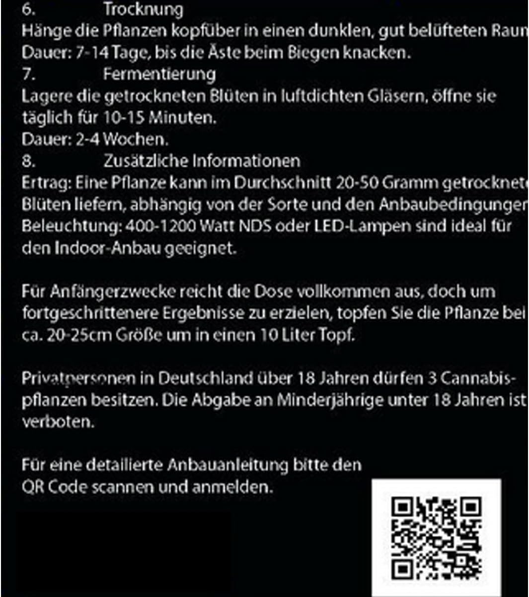 Cannabis Anbau Starter-Kit/Set für 1 Automatic Hanf/Weed Pflanzen inkl. Dünger und Growanleitung für Anfänger (Gorilla Purple)