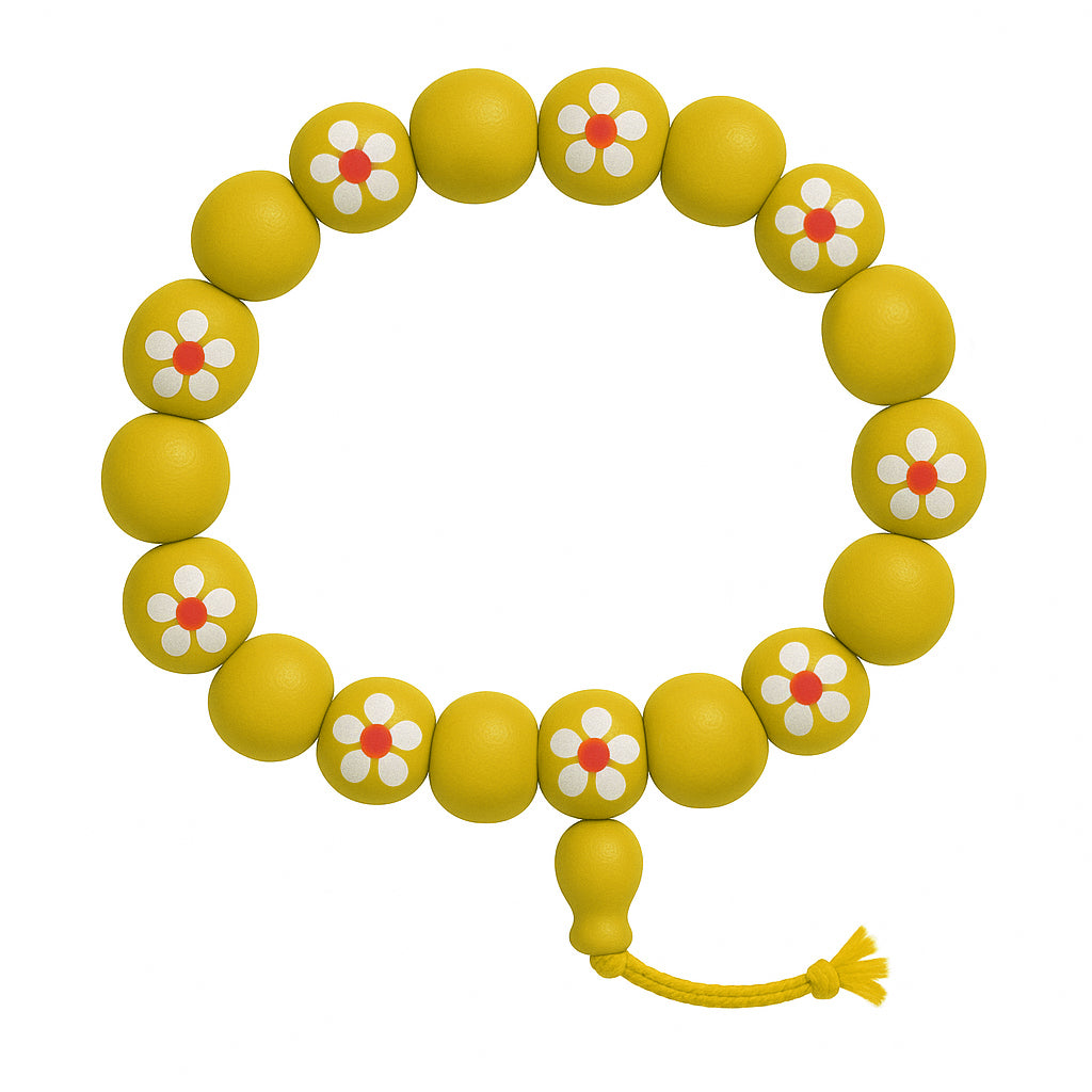 12x Blumen Armband Kinder Mädchen Holzperlen Mitgebsel Party Set