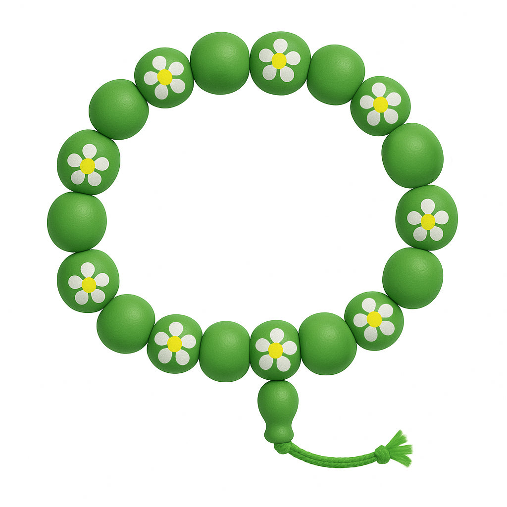 12x Blumen Armband Kinder Mädchen Holzperlen Mitgebsel Party Set