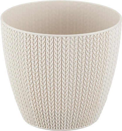 5x Blumentöpfe Altweiß Ø 14,0 x 12,5 cm - 1,4 L Pflanztopf Übertopf Blumentopf