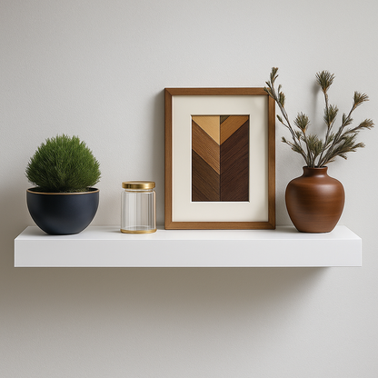 2x Wandregal 60 cm Weiß Hochglanz Schweberegal Wandboard Regal Deko Set modern