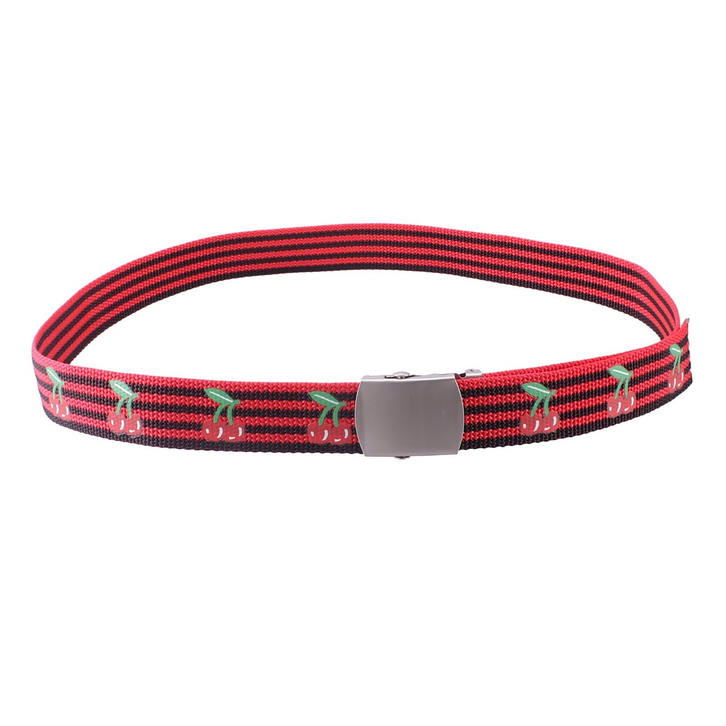 Gürtel Belt Rot/Schwarz Gestreift Kirschen Damengürtel Hüftgürtel Accessoires Mode