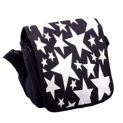 Taschen-Set Damen Schultertasche Handtasche Kosmetiktasche Sterne schwarz weiß rosa