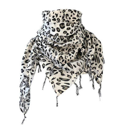 3er Set Leopard Tücher Halstuch Animal Print Chiffon Vintage Damen Schal Mode