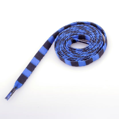 5 Paar Schnürsenkel Blau/Schwarz Gestreift Flachsenkel Senkel Sportschuhe 110 cm