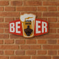 Schild Beer Open Here mit Flaschenöffner 30x19 cm Drink Bier Deko Kneipe Gastro
