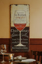 Blechschild Weinglas Wein Frankreich 50x20 cm Deko Restaurant Weinlokal Vintage