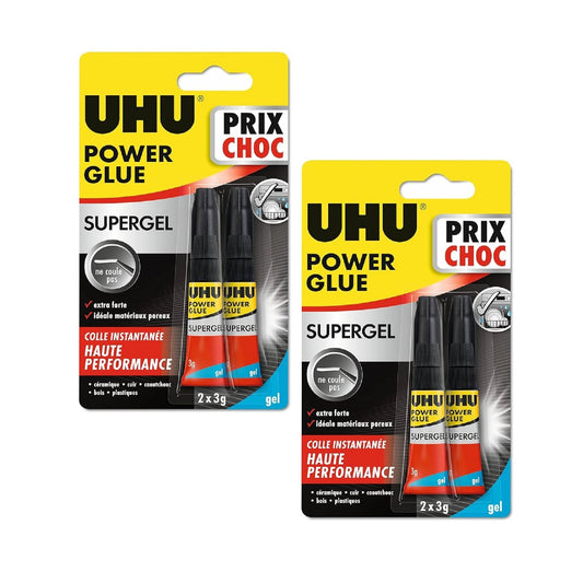 2x 2er Set Uhu Power Glue Supergel Powerkleber Gelkleber Alleskleber Klebstoff