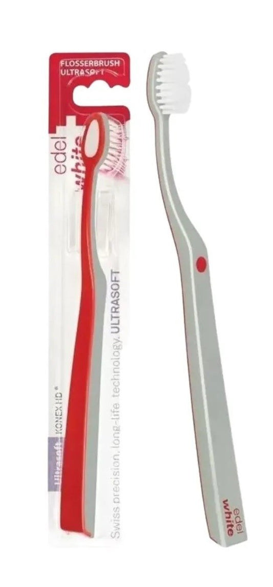1x edel white Flosserbrush Ultrasoft Zahnbürsten Schweiz Zahnbürste Konex HD