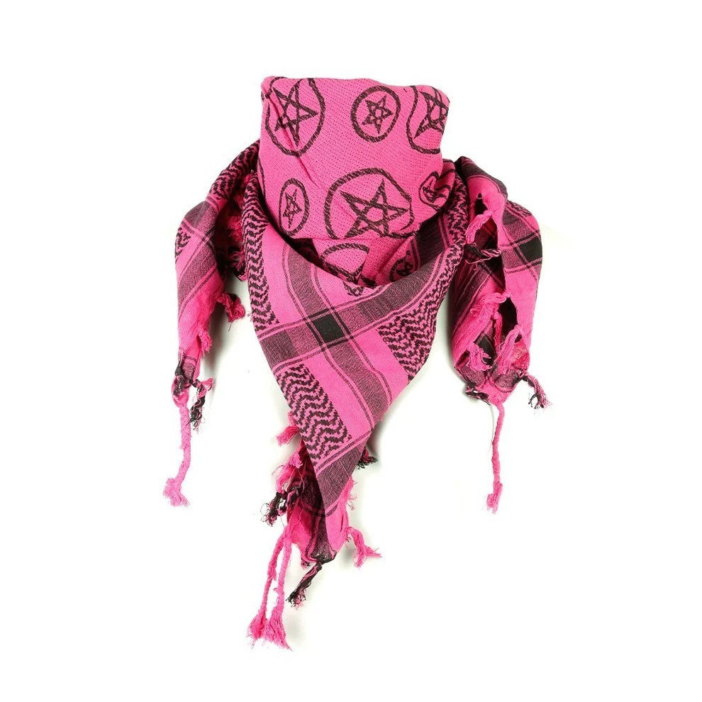 Palästinensertuch Shemagh Kufiya Tuch Pink Pentagramm Schal Pali Tuch Mode