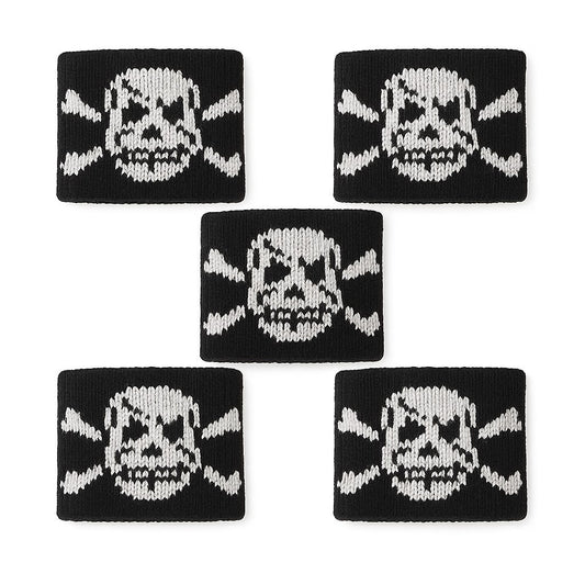 5er Set Fingerschweißband Schwarz Totenkopf Schweißband für Finger Fingersleeve