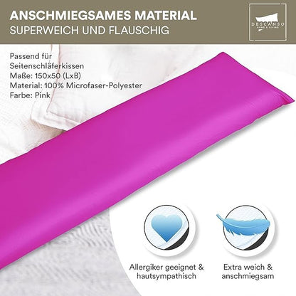 Karton mit min. 5 Kissen Kopfkissenbezüge Pink 150x50 cm Restposten Posten A Ware Aktion
