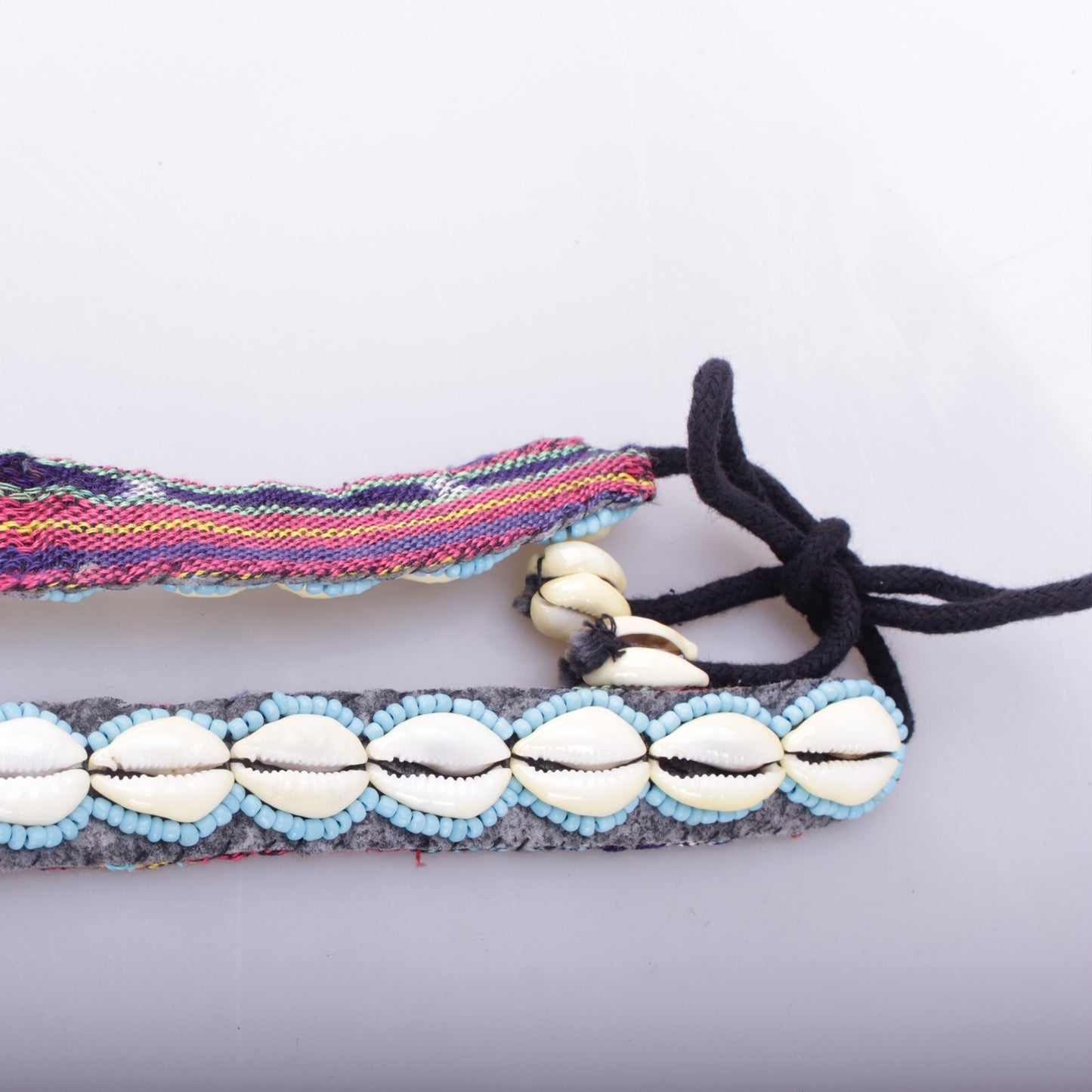 Muschelgürtel Blau Schmal Gürtel Belt Boho Hippie Ibiza Damengürtel Hüftgürtel