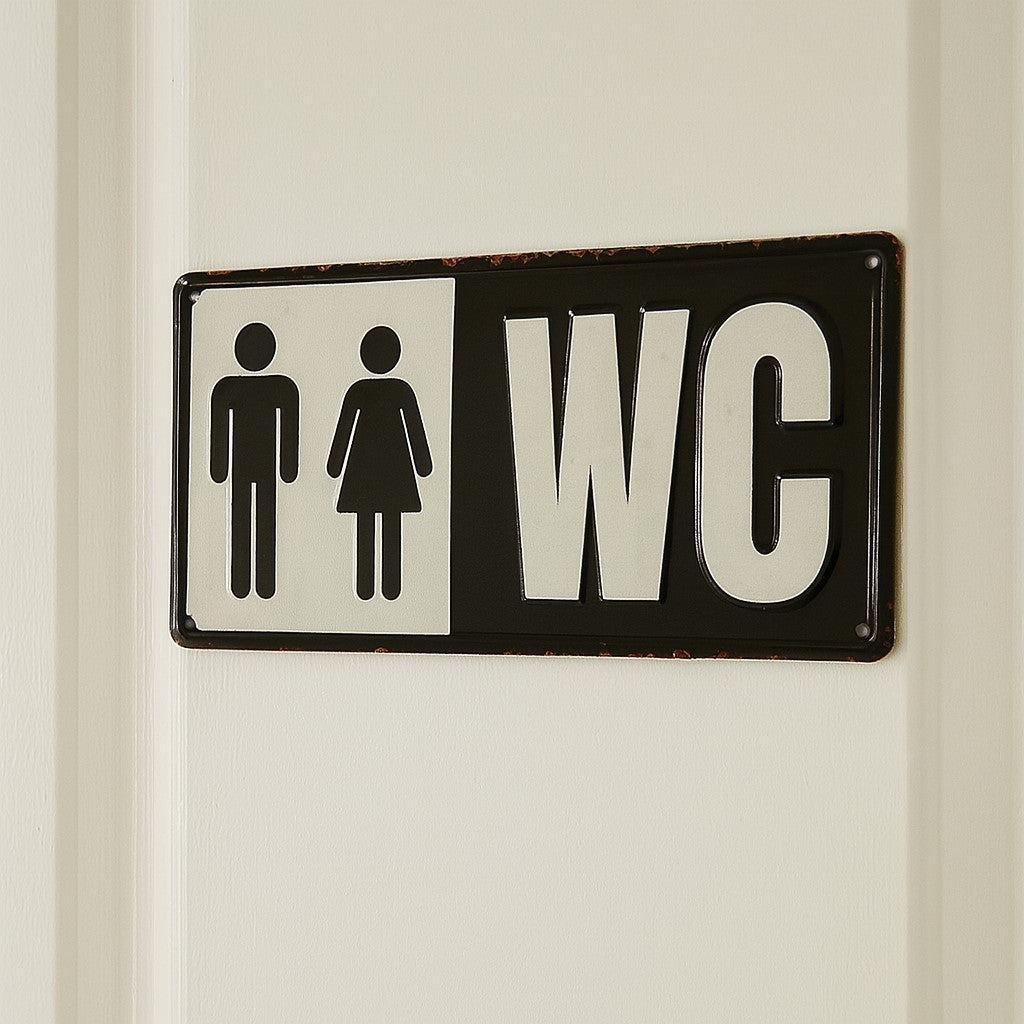 Blechschild WC 30x15 cm Damen Herren Toilette Gäste-WC Bad Tür Vinatage Metall