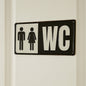 Blechschild WC 30x15 cm Damen Herren Toilette Gäste-WC Bad Tür Vinatage Metall