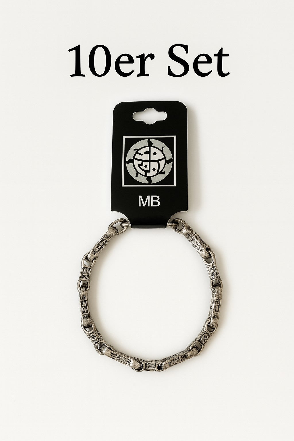 10er Set Armkette Silber Farben Armband Herren Biker Rocker Accessoires Schmuck