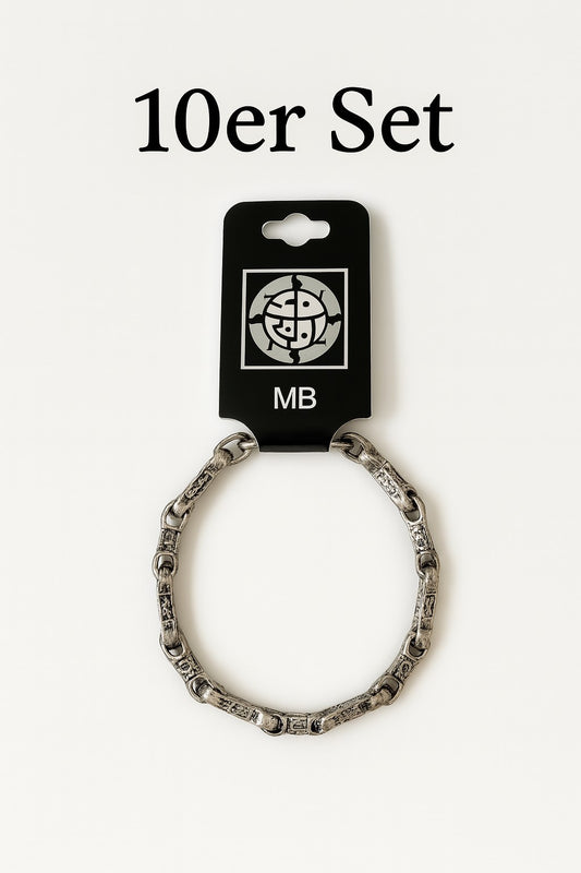 10er Set Armkette Silber Farben Armband Herren Biker Rocker Accessoires Schmuck