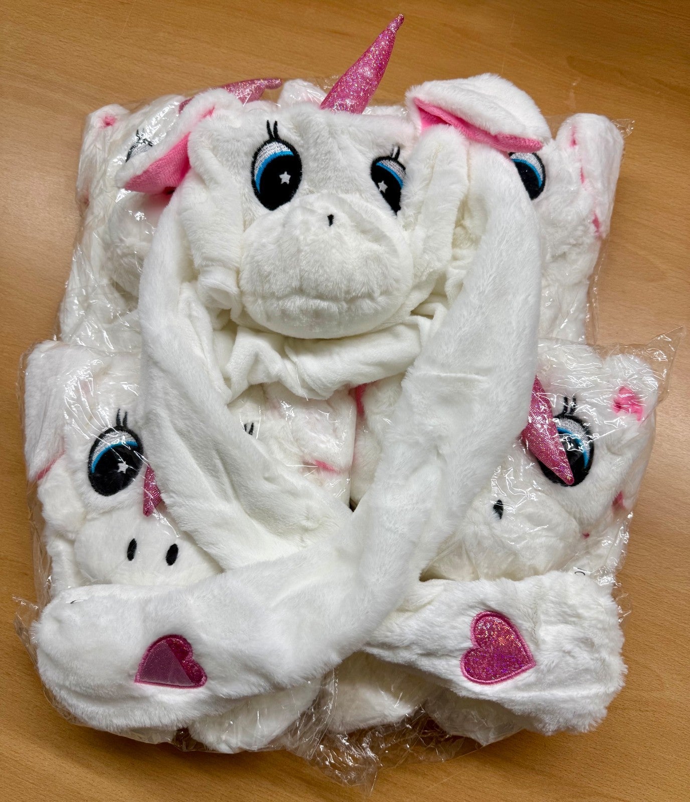 Karton mit min. 10 LED Mützen Einhorn Weiß Restposten Posten A Ware Aktion Cap