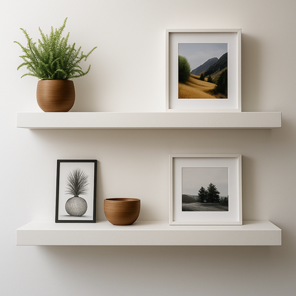 Schweberegal 61 cm Weiß Floating Shelf Wandregal Wandboard Regalbrett Hängeregal