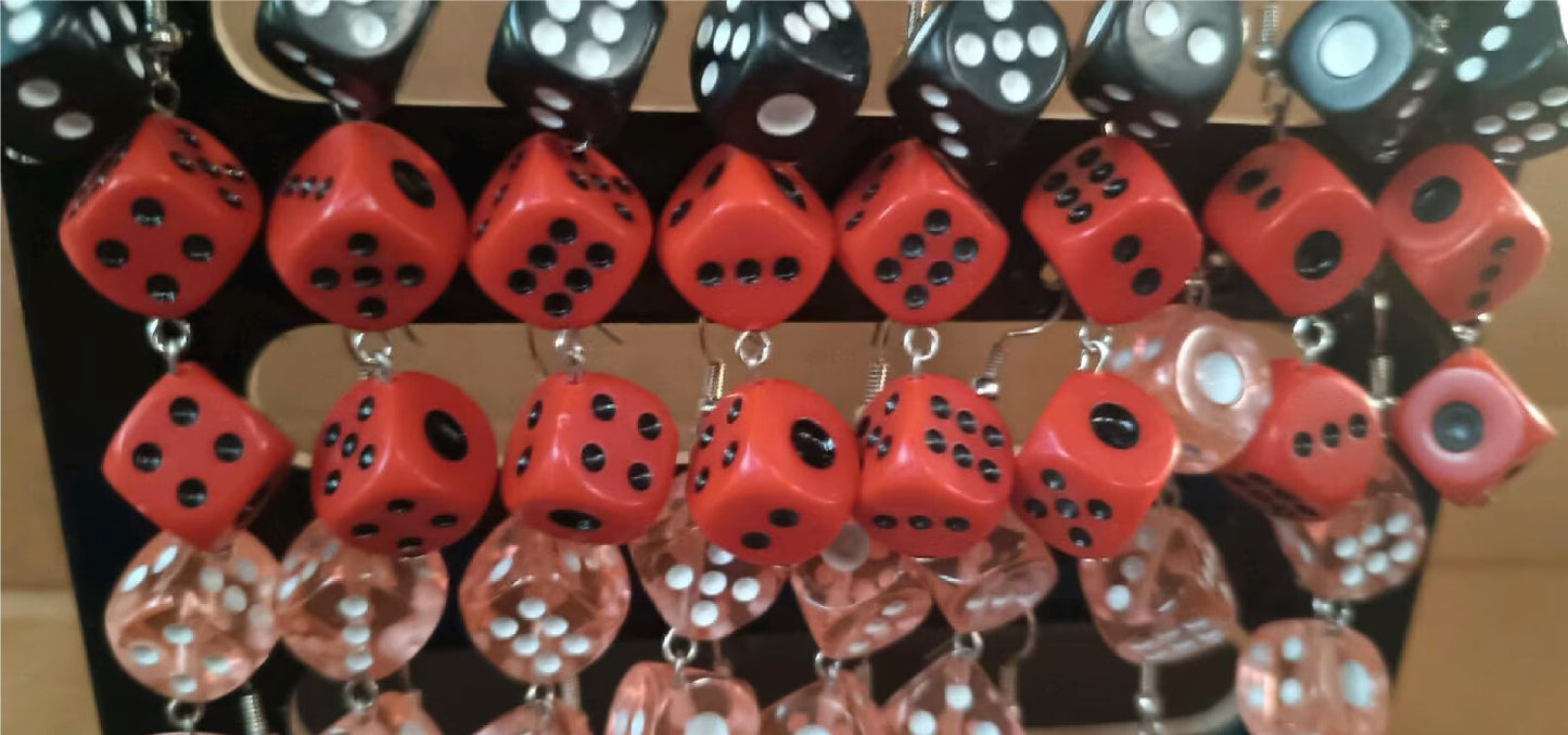 Posten Ohrringe Set Würfel Rockabilly Rock n Roll Ohrstecker Auflösung