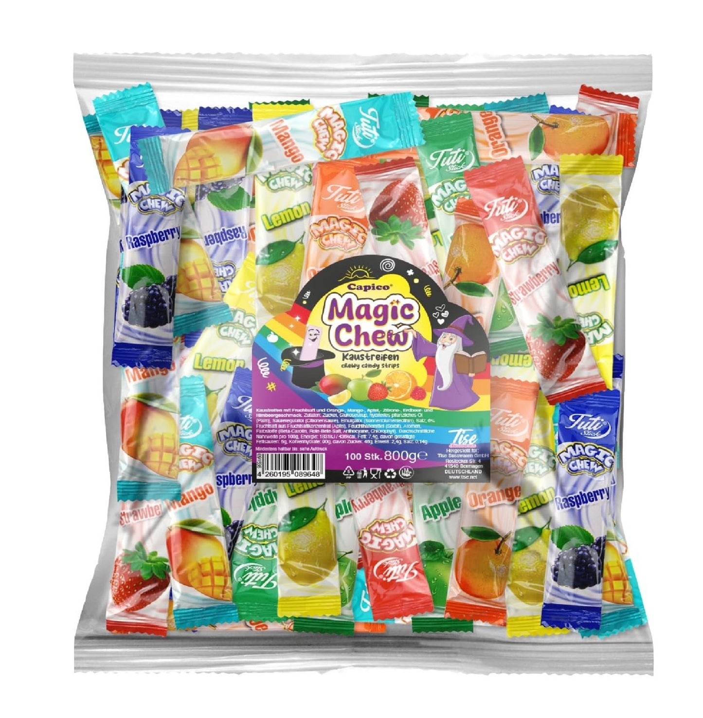 Magic Chew Kaustangen 100 Stüc Wurfmaterial Wurfartikel Fasching Umzug