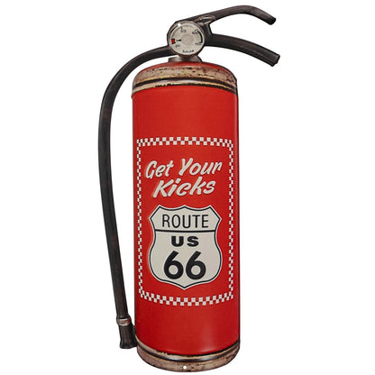 Blechschild Get Your Kicks Route 66 Feuerlöscher Rot 47x23x8 cm Vintage Retro