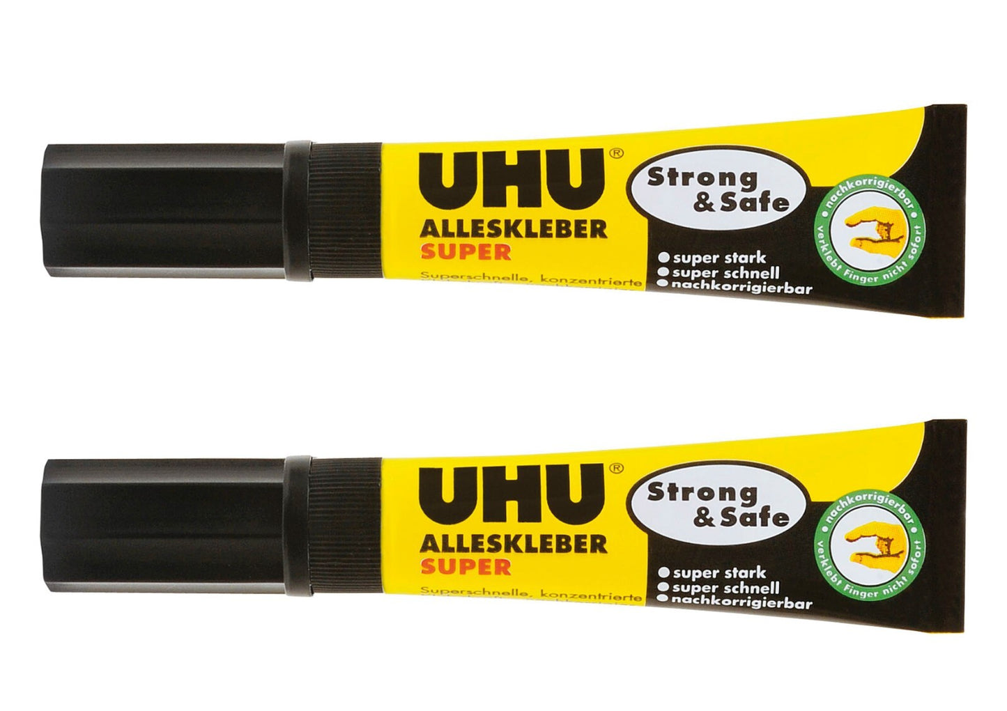UHU Superkleber 2x7g Strong & Safe Alleskleber extra stark schnell trocknend