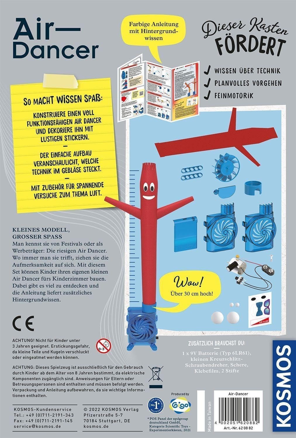 Kosmos 620882 - Air Dancer Experimentierkasten Bausatz Lufttänzer 30 cm Spiele