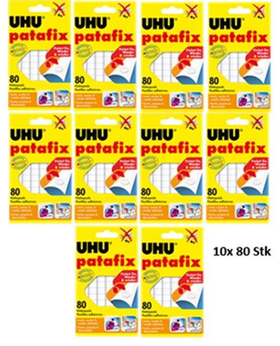 UHU Patafix 800 Klebepads Weiß Klebepunkte Wiederverwendbar Ablösbar Poster Büro