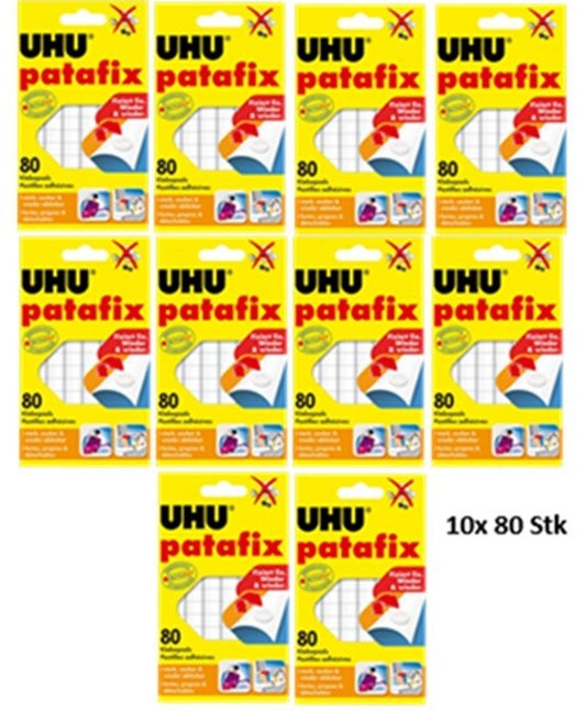 UHU Patafix 800 Klebepads Weiß Klebepunkte Wiederverwendbar Ablösbar Poster Büro