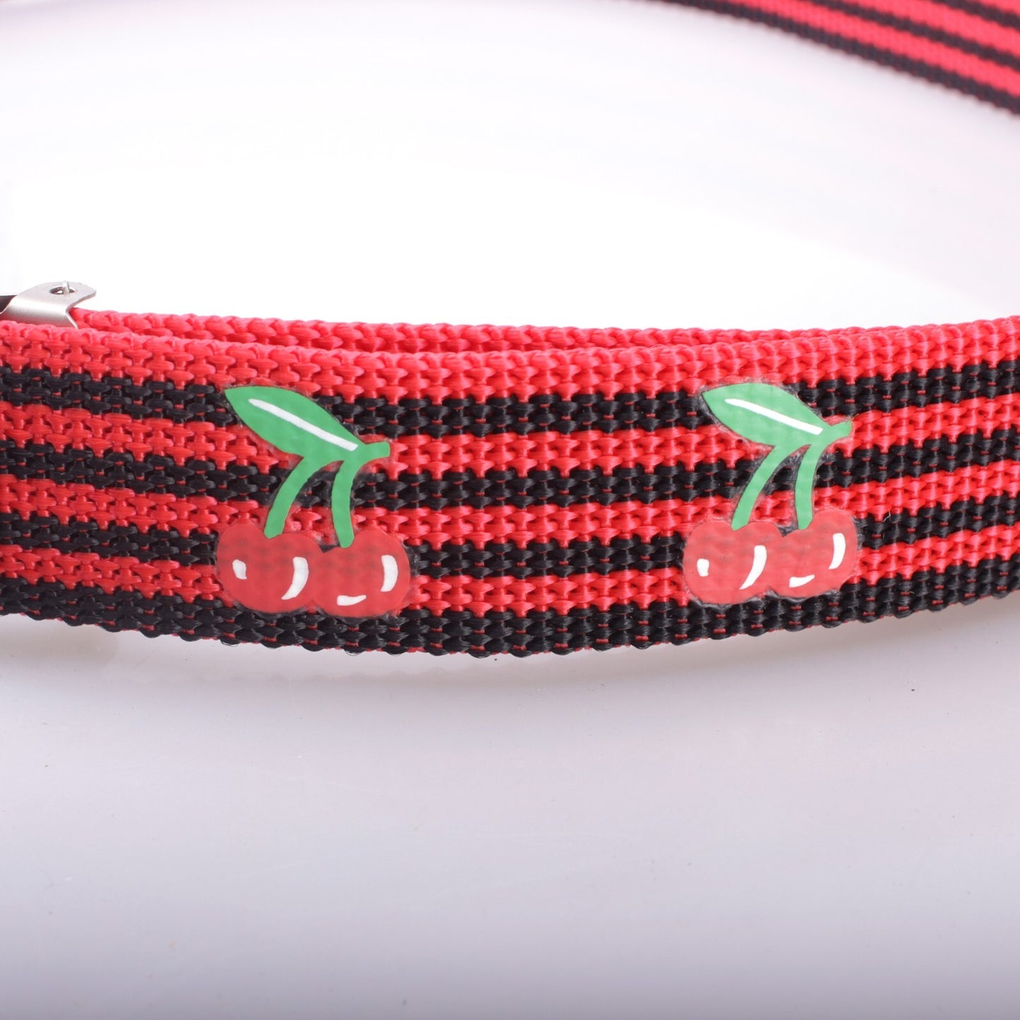 Gürtel Belt Rot/Schwarz Gestreift Kirschen Damengürtel Hüftgürtel Accessoires Mode