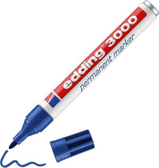 Edding 3000 Permanent marker 3er Set Schwarz Rot Blau 1,5–3 mm Stifte wischfest