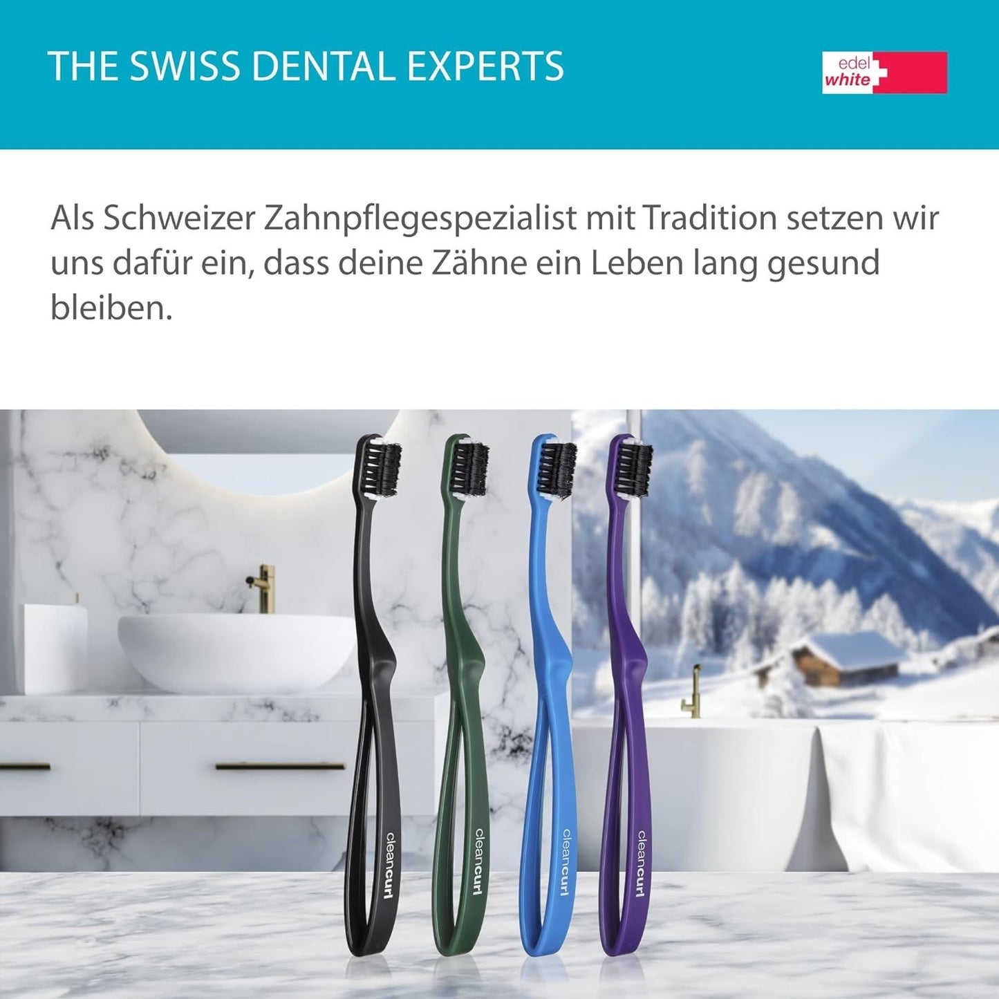 1x edel white Zahnbürste Soft Curl Implant & Gum Care Zahnbürsten Curled Zähne