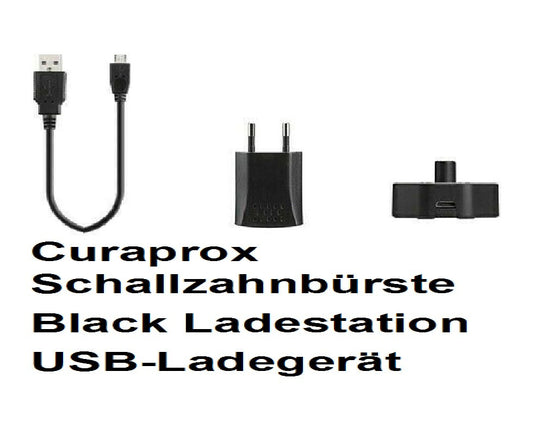 1 x Curaprox Schallzahnbürste  Black Ladestation USB-Ladegerät Urlaubs Reise Sta